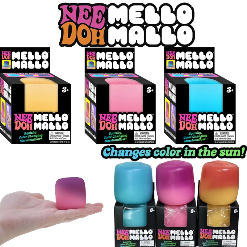 Needoh Mello Mallo UV Sunlight Color-Changing Calming Sensory Stress Relief Toy Soft Dough Filled Emotional Release Leisure Gift
