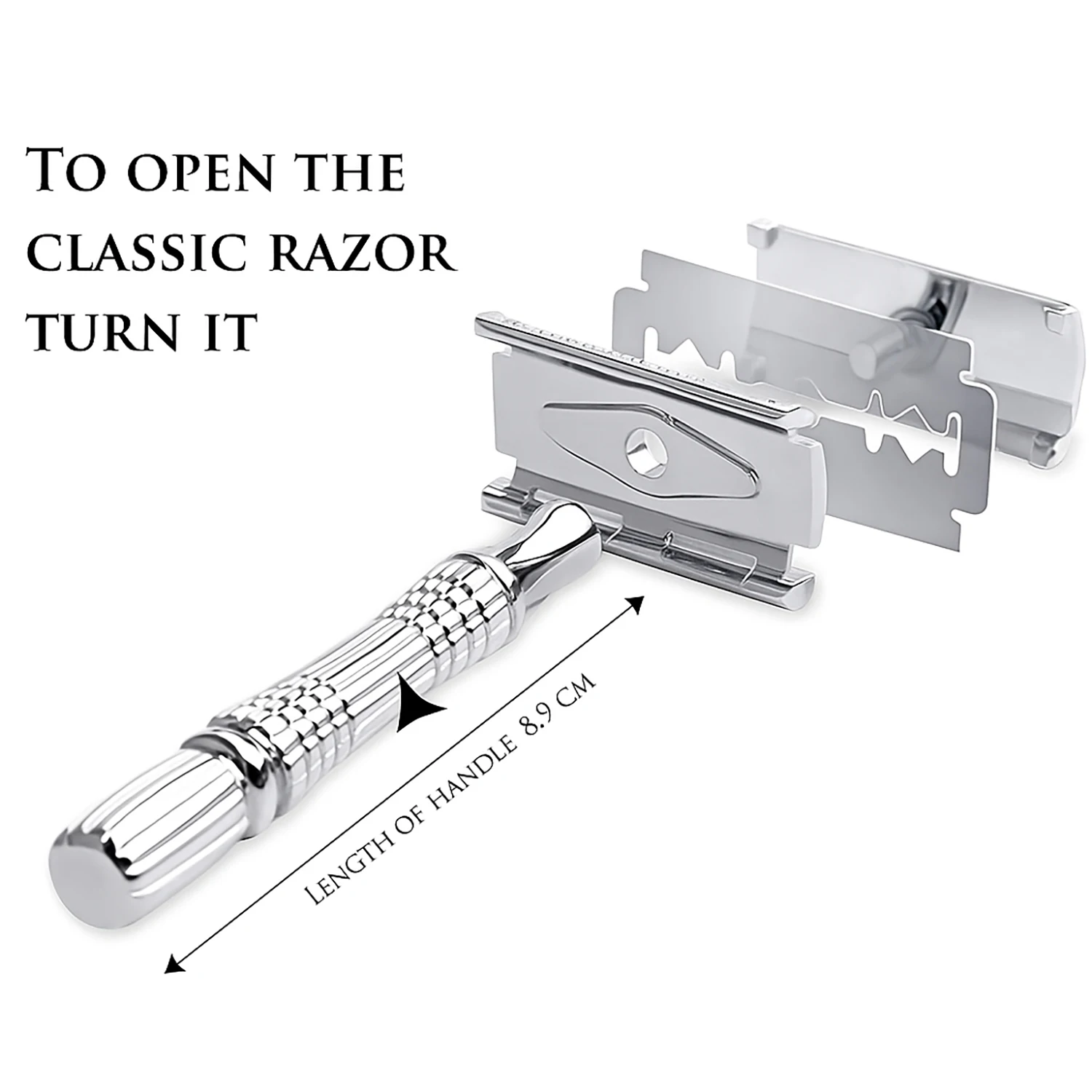 Eco Reusable Stainless Steel Manual Safety Razor Set with 10 Blades Shaving Kit for Men Women Face Body