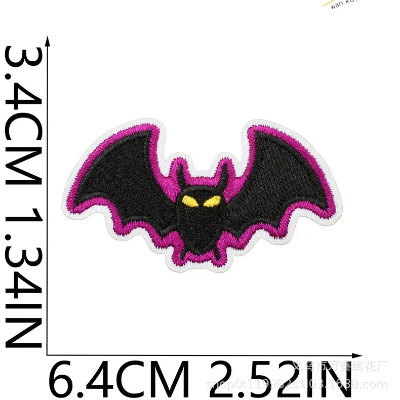 Ghost Car Embroidery Cloth Sticker Halloween Theme Computer Embroidery Label Owl Witch Hat Bag Decoration Patch Sticker