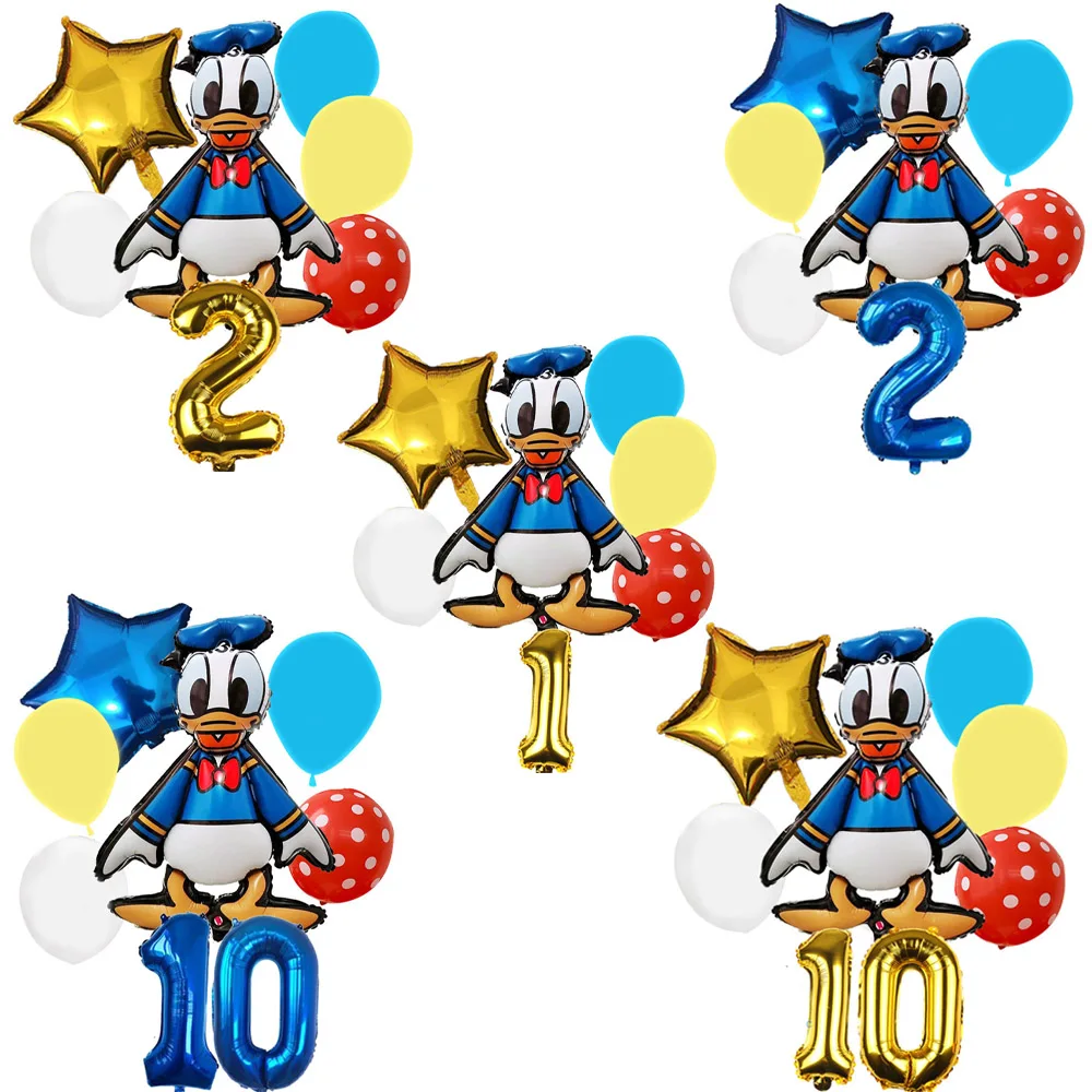 

Cartoon Disney Donald Duck Foil Balloon 32inch Number Balloons Birthday Party Decorations Kids Party Supplies Children Gifts