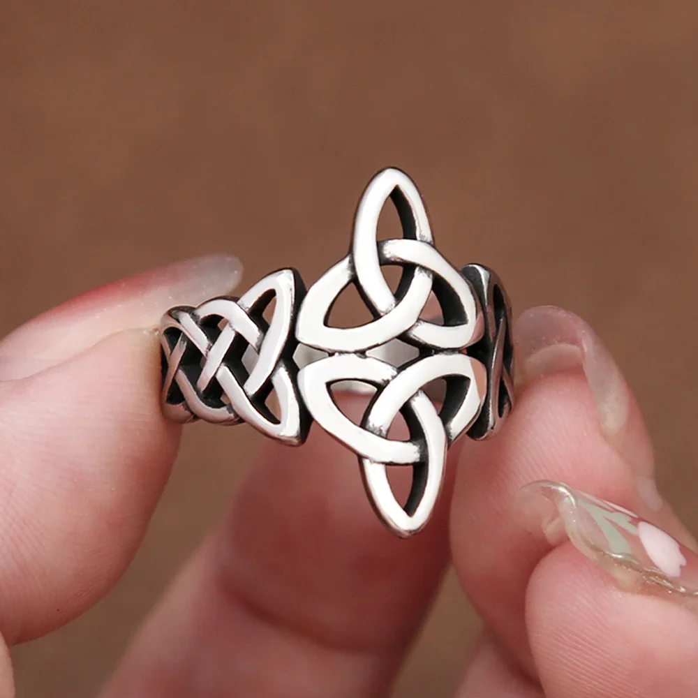 Unique Simple Viking Celtics Knot Ring Punk Stainless Steel Fashion Couple Rings Vintage Amulet Jewelry Accessories Wholesale