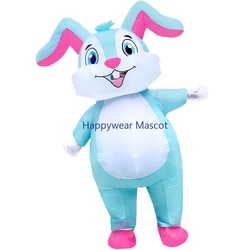 New Rabbit Inflatable Costumes Suit Purim Easter Halloween Christmas Party Mascot Fancy Role Play Animal Costume for Adult Kids