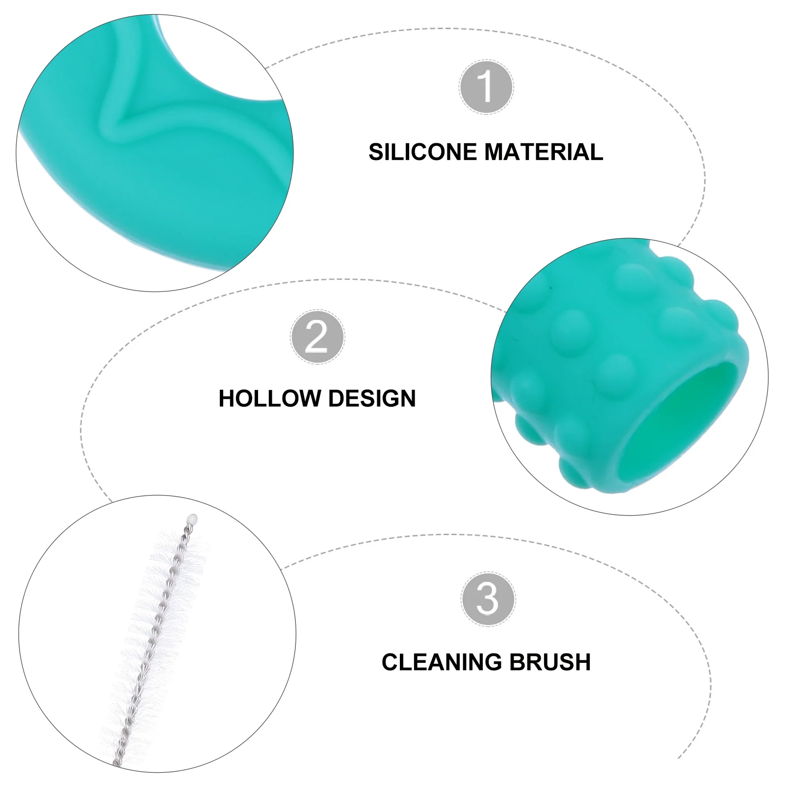 

1Set Silicone Baby Teether Hollow Soft Flexible Chewing Tube Perfect Size Infant Molar Grinding Chew Block Hollow Teether