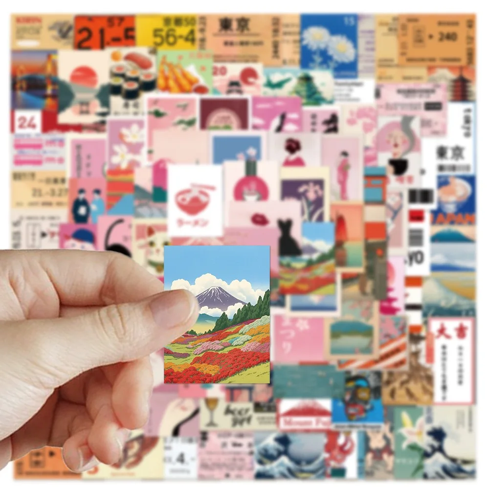 10/50/100Pcs Vintage Japanese Travel Culture Stickers For Phone Laptop Scrapbook Skateboard Guitar DIY Aesthetic Sticker