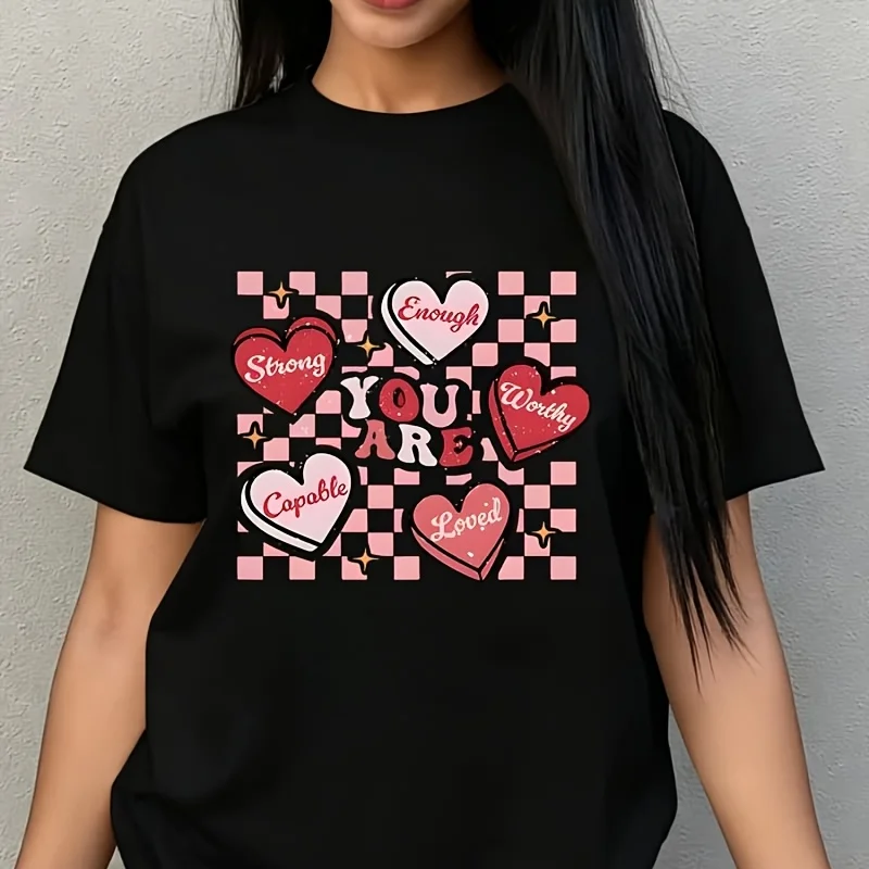 Creative Heart-Shaped Pattern and Positive Slogan'You Are'