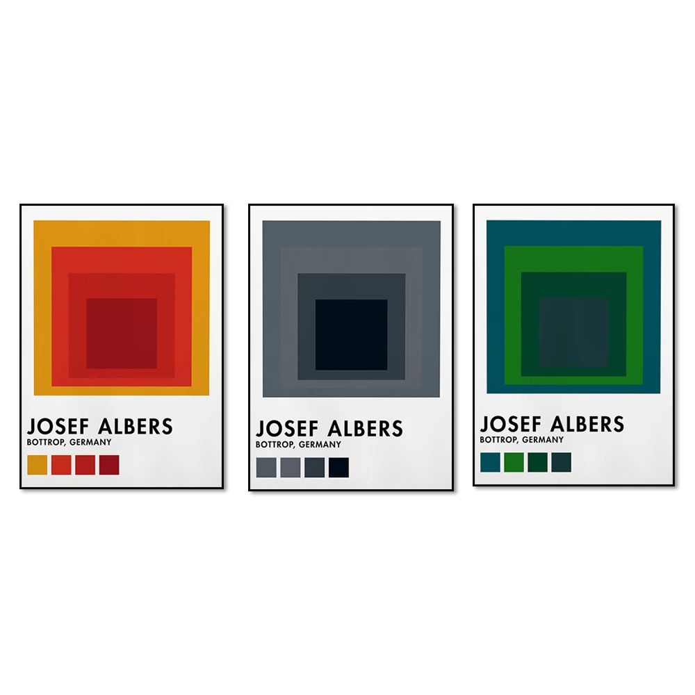 Josef Albers Poster, Josef Albers Colour Series Exhibition Print, Color Swatch Poster, Mid Century Modern Art, Home Decor