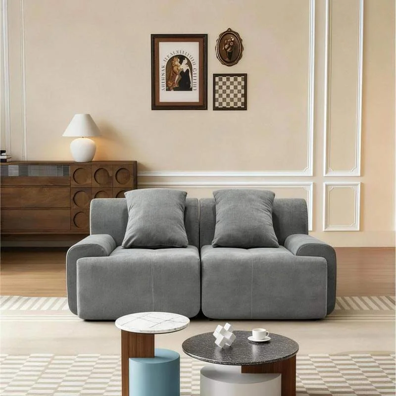 ud-Vacuum Compression Sofa Bed Convertible Sleeper Sofa Fabric Couch Easy Install Sofa for Small Space Living Room Bedroom-