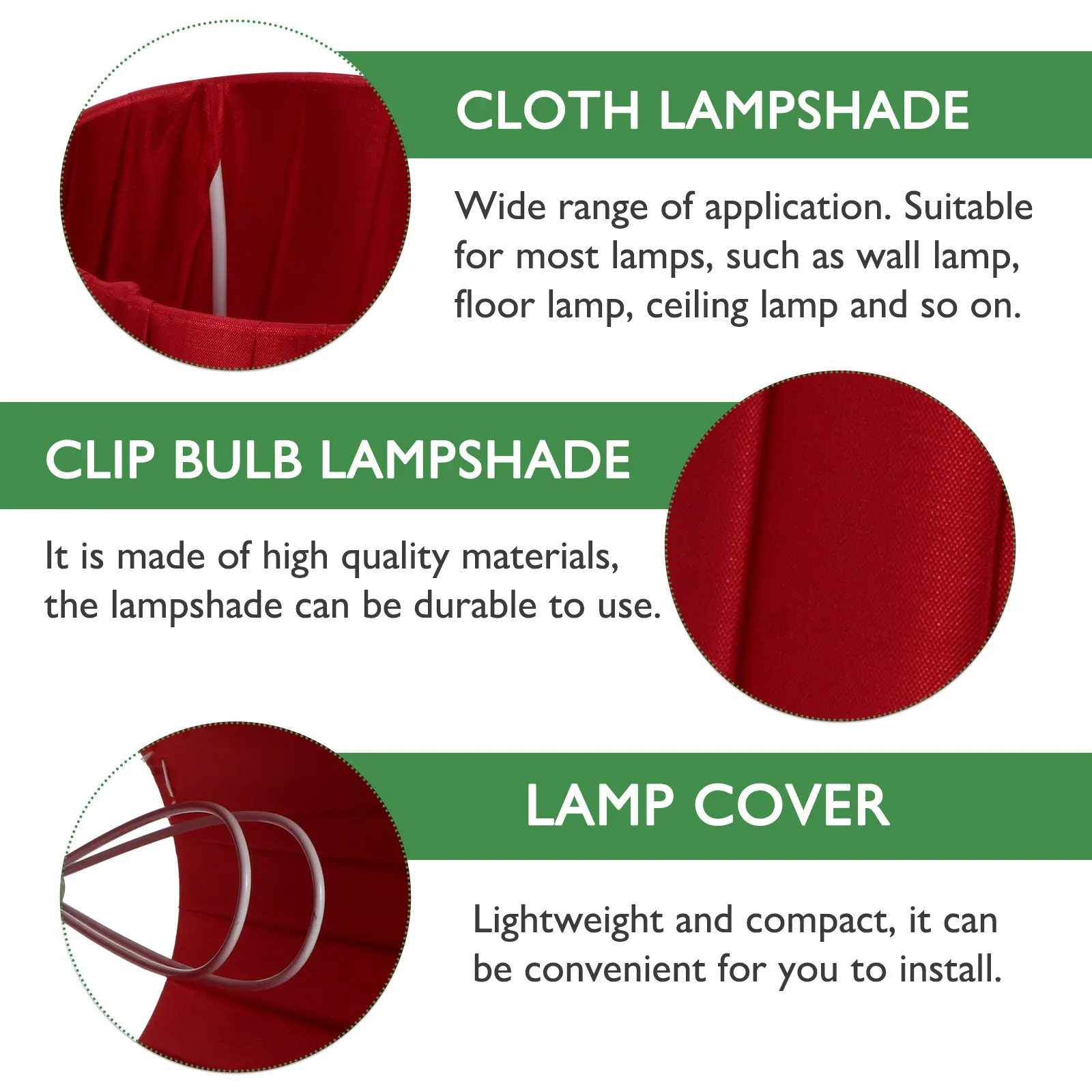 1Pcs Exquisite Cloth Lampshade Clip Bulb Type Lamp Cover Lightweight Compact for Bedroom Living Room Wall Lamp Home Decor Light