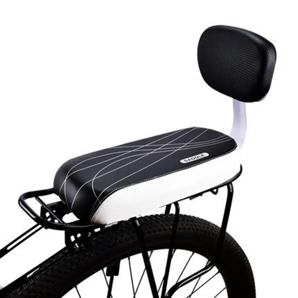 Bike Seat Cushion with Backrest Double-layer Stitched Bike Seat Universal Bicycle Rear Seat Cushion with Footrest for Kids