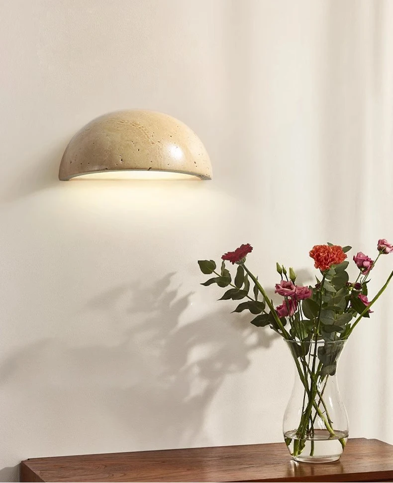 Mini LED Wall Light Natural Stone Sconce
