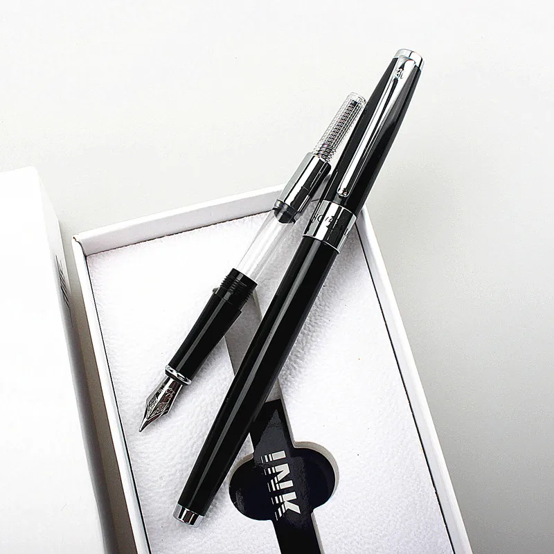 

Luxury high quality two nibs Metal Fine 0.5mm /0.38mm Nib Stationery office supplies School Supplies Fountain Pen