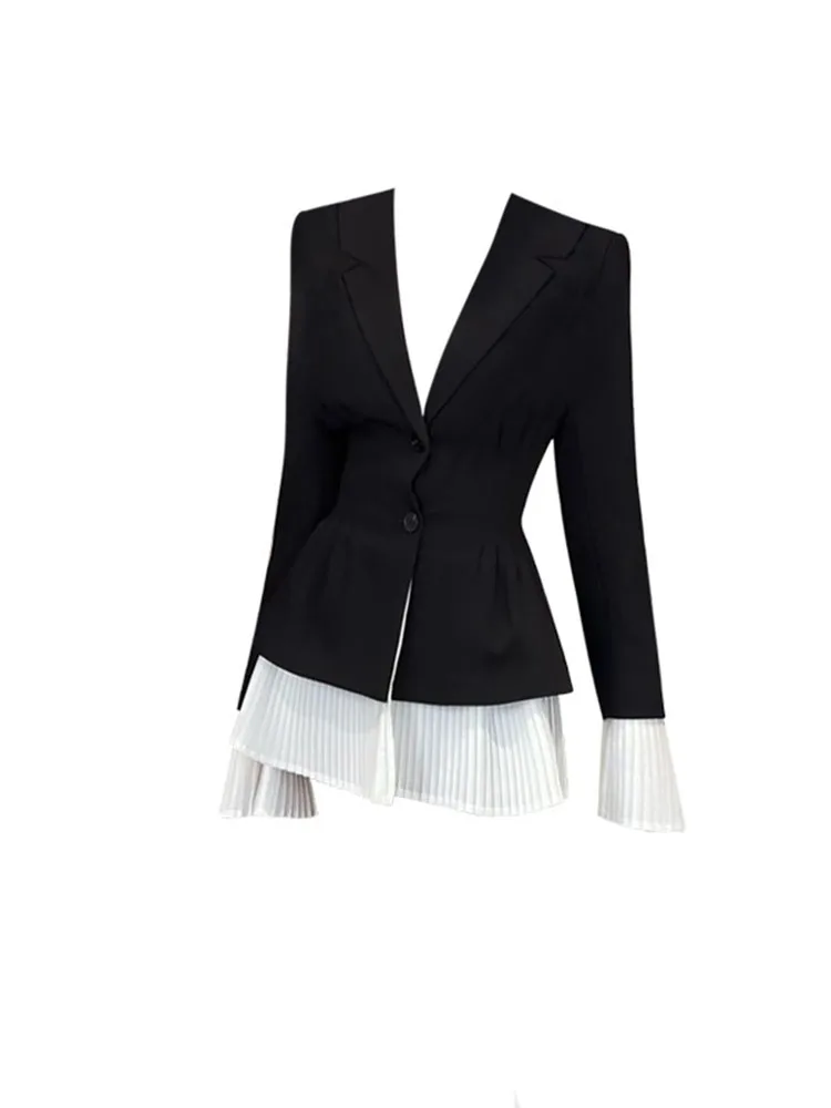 

HELA большие размеры, женский длинный свек Jaet, осень 2023, утягивающий костюм с воротником на талии, плиссированная верхняя одежда, модный размер больших размеров