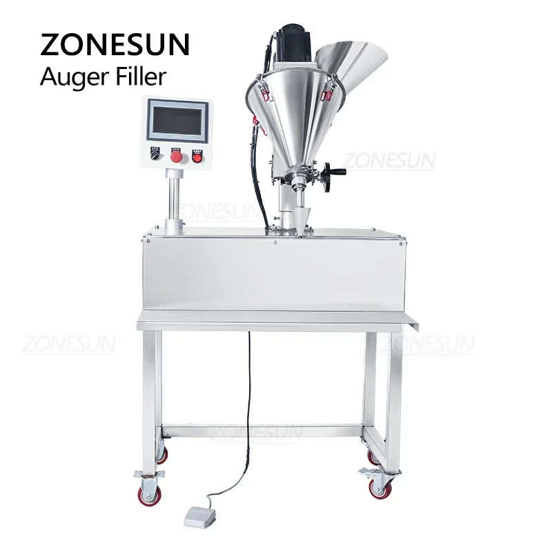 ZONESUN Semi-automatic Milk Granule Matcha Grain Powder Quantitative Trace Filling Machine Vial Bottle Filler Packing ZS-FM100P