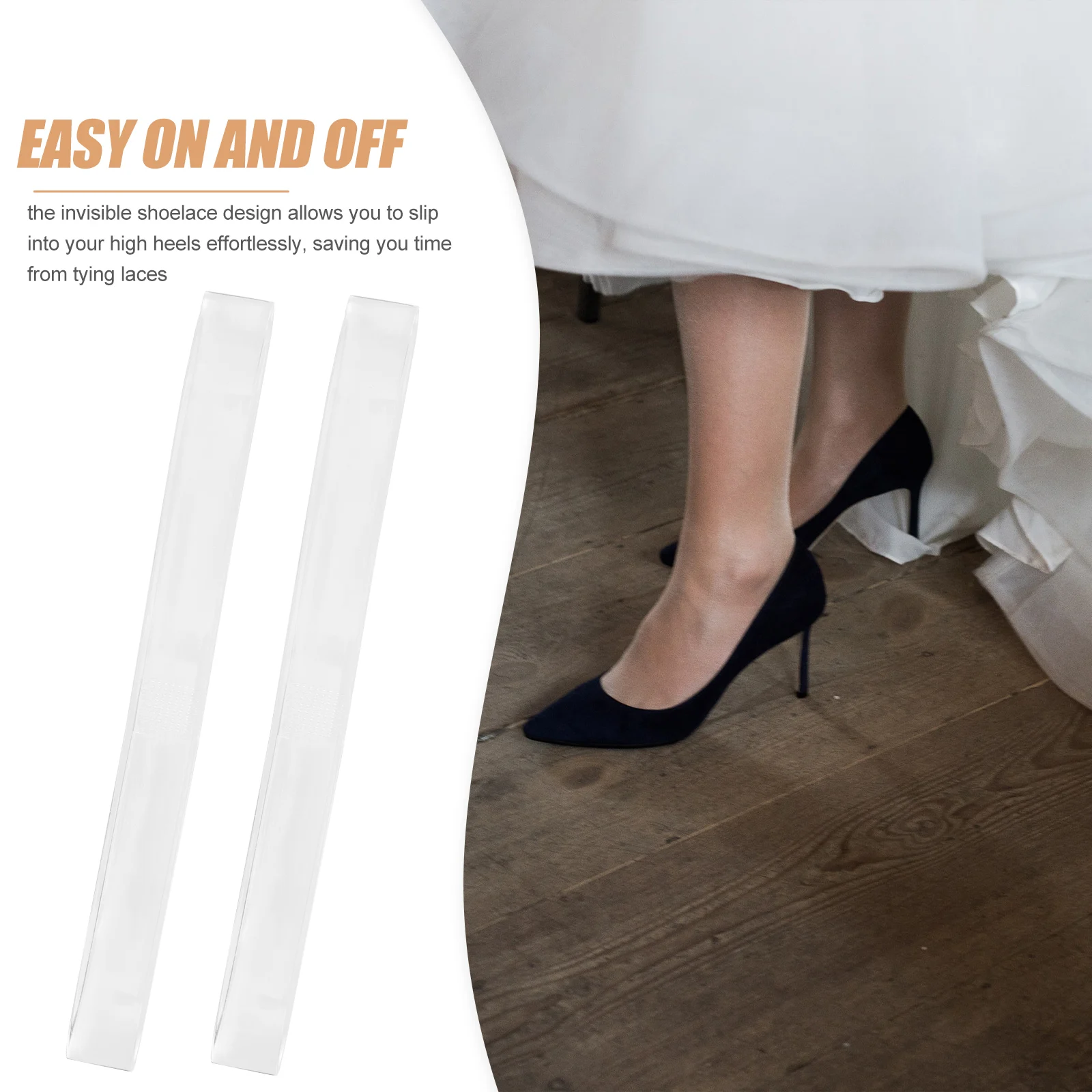 

10Pcs Clear Transparent Invisible High Heel Shoe Straps Tpu Elastic Laces Ankle Bands For Loose Heels Accessories