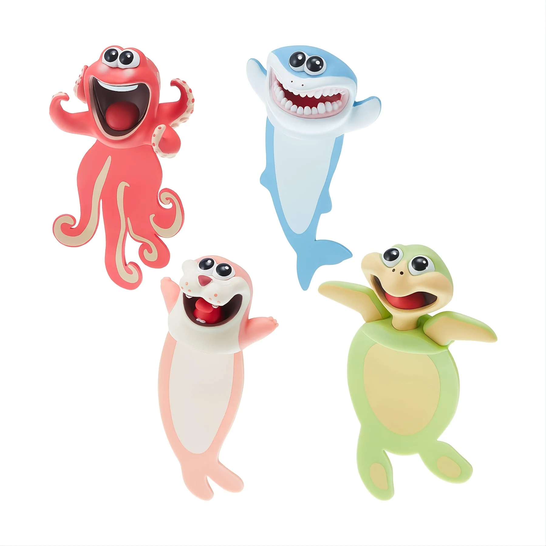 1pc 3D Ocean Cartoon Animal Bookmark  for Gift Teens Boys and Girls Students PVC