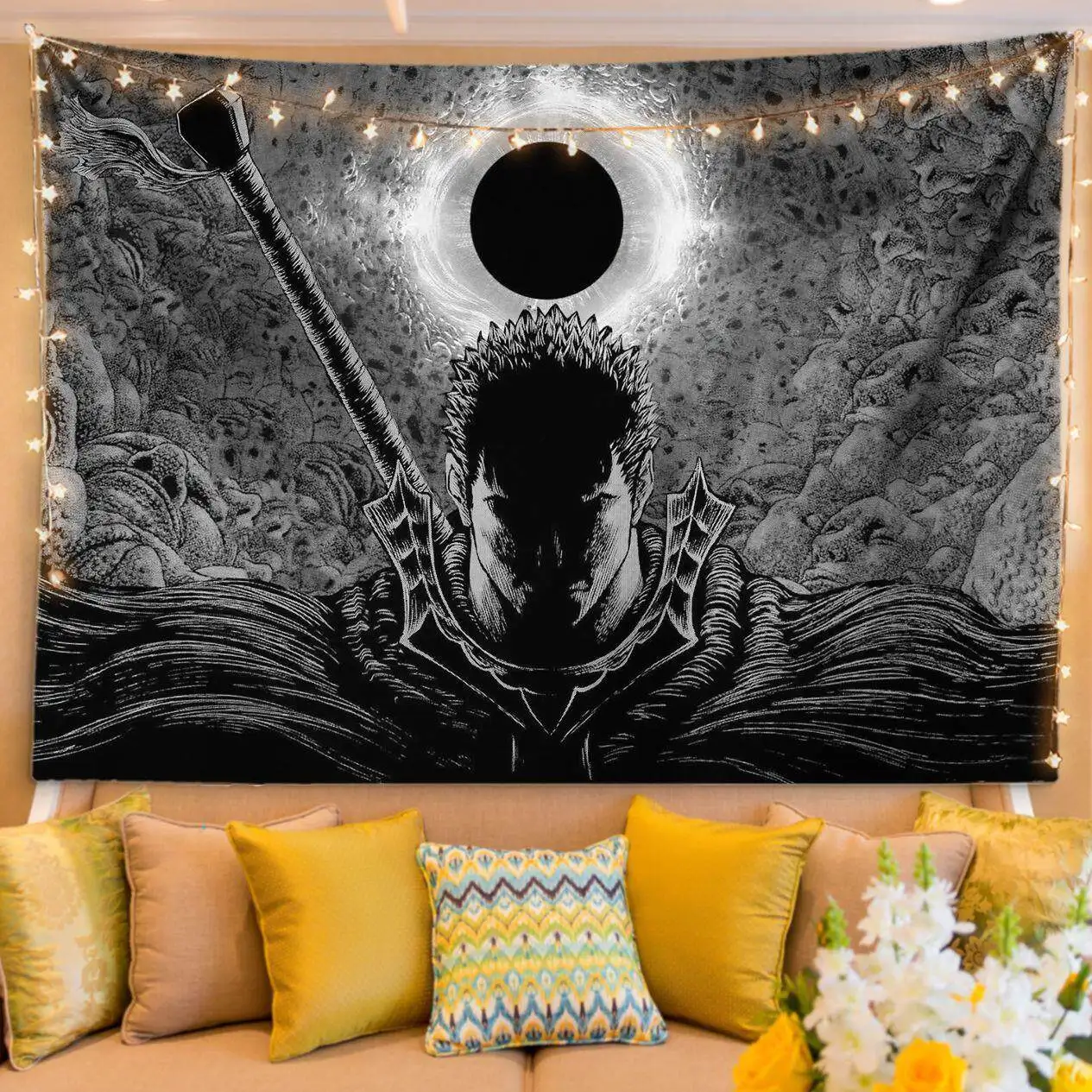 Berserk Anime Tapestry Wall Hanging Manga Art Wall Decor for Bedroom Dorm Living Room Home Decoration