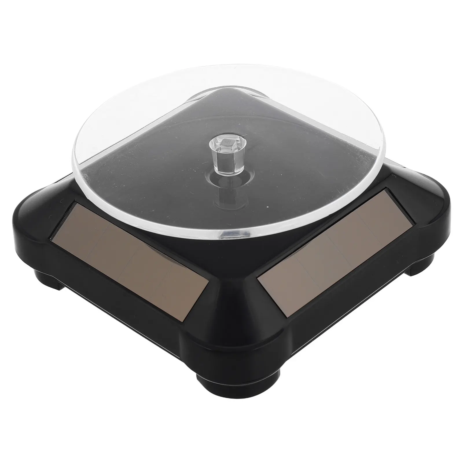 Motorized Solar Jewelry Display Rotating Turntable Silent Operation for Stores Exhibitions Homes ABS Crafted Refined