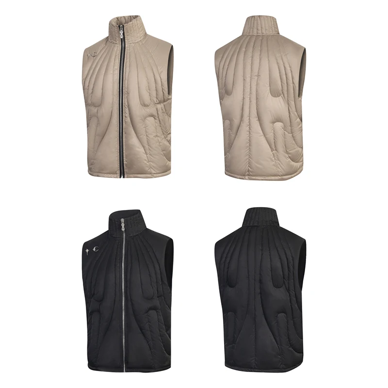 

THUG CLUB Пуховик Жилет Зимний Жилет Корейский Модный Бренд Оригинальная Этикетка Звезда Луна Металлический Логотип Воротник-стойка Пуховики