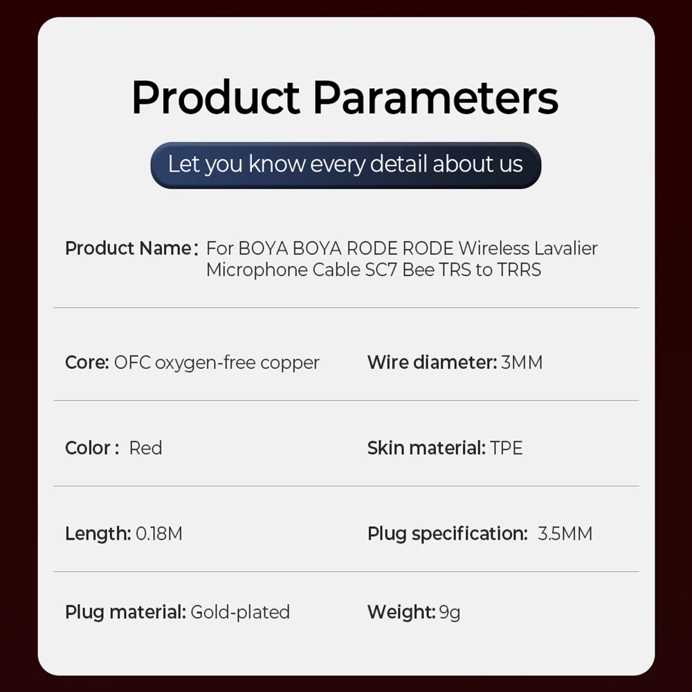 SC2 SC7 3.5mm TRS to TRRS Microphone Cable for BOYA RODE SC7 Wireless Lavalier Camera to Microphone Male to Male Cable Adapter