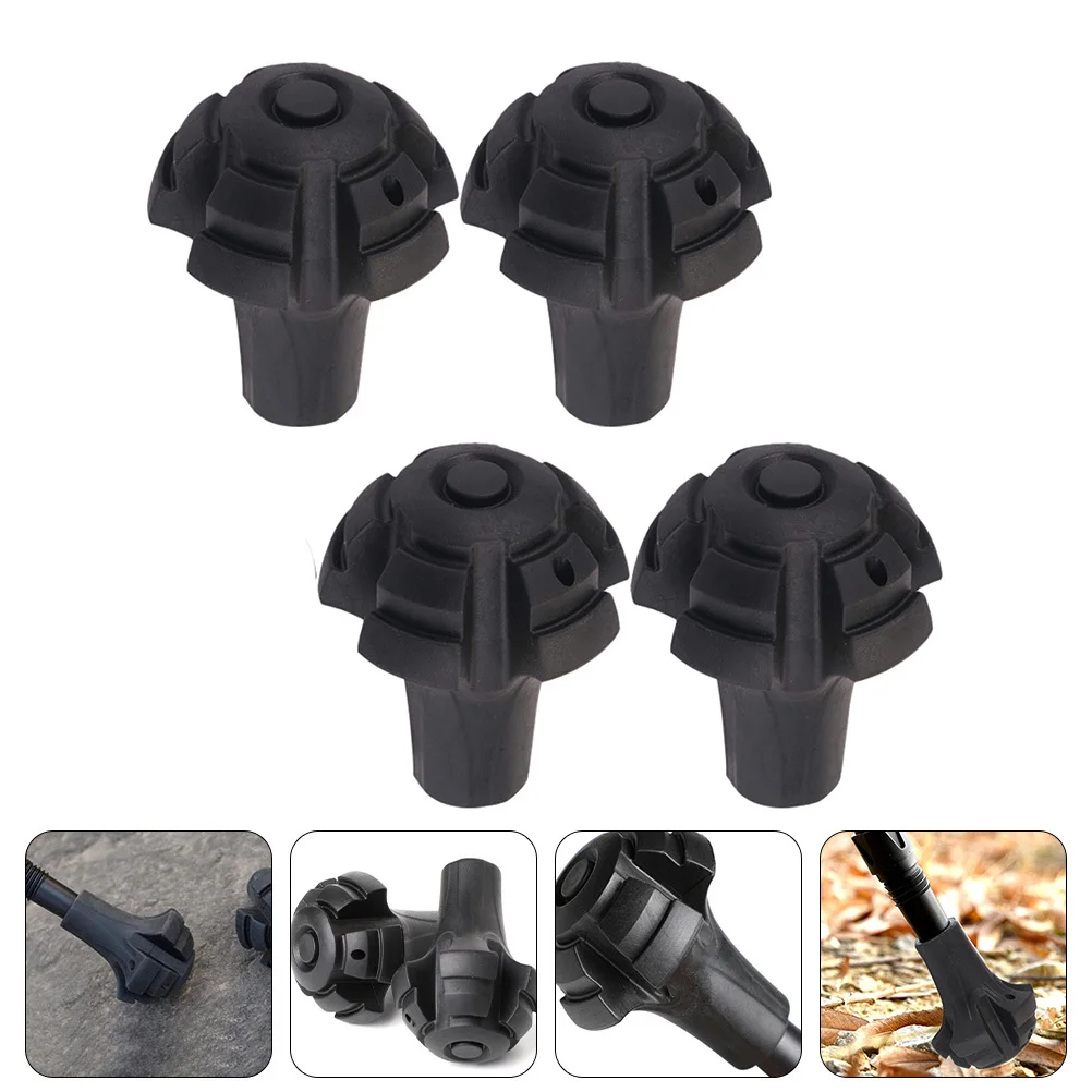 

4Pcs Hiking Pole Tip Protectors Tpr Wear-Resistant Covers for Trekking Poles Universal Non-Slip Protection Cover Outdoor Walking