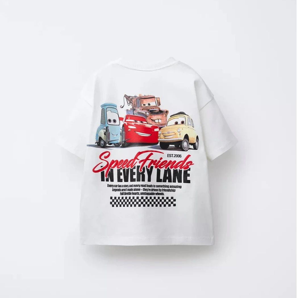 Vestiti estivi Disney 2-7 anni Ragazzi Cartoon TShirt Moda casual Manica corta Bambini Cartoon Stampato Nuovo stile T-shirt in puro cotone