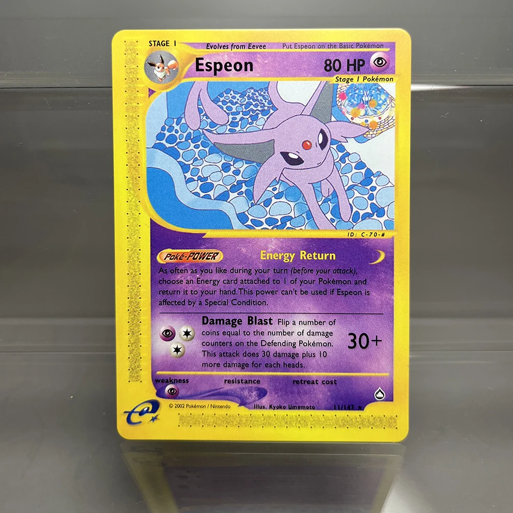 PKM PROXY Cards E-Card Series Espeon Umbreon Tyranitar PTCG Foil Game Collection Cards Game Toys
