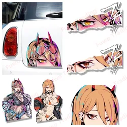 Hot selling Bikini Power Car Sticker Anime Chainsaw Man Fanart Waifu Decal Window Trunk Decor Cartoon Peek Girl Sticker