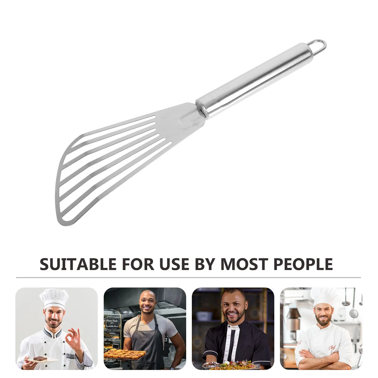 

3Pcs Stainless Steel Flip Fish Steak Spatula Frying Eel Ergonomic Design Easy Clean BBQ Grill Tools Silver Color