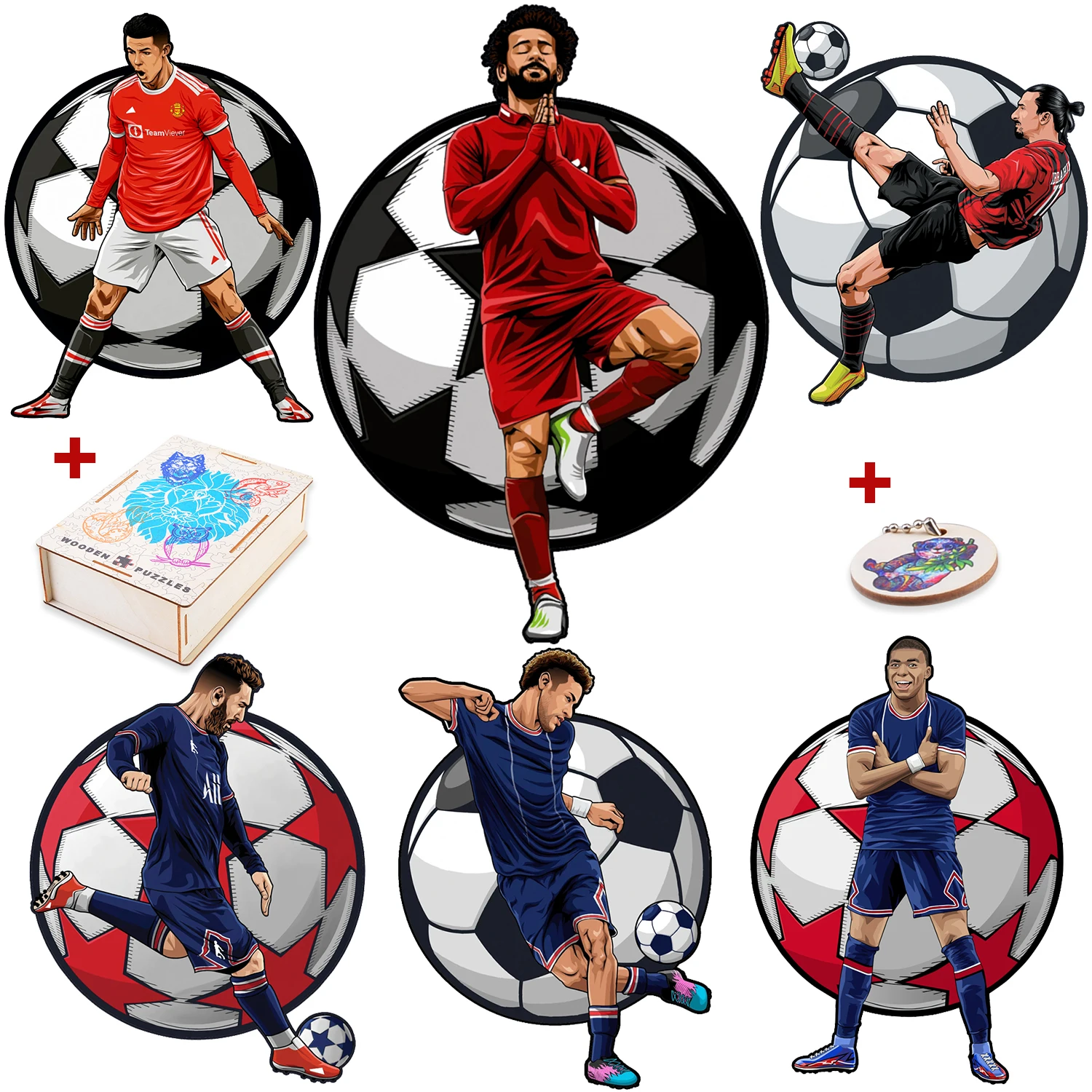 Interactive Wooden Sports Stars Puzzles Fabulous Football Basketball Rugby Educational DIY Puzzles Fabulous Gifts for Kids Adult