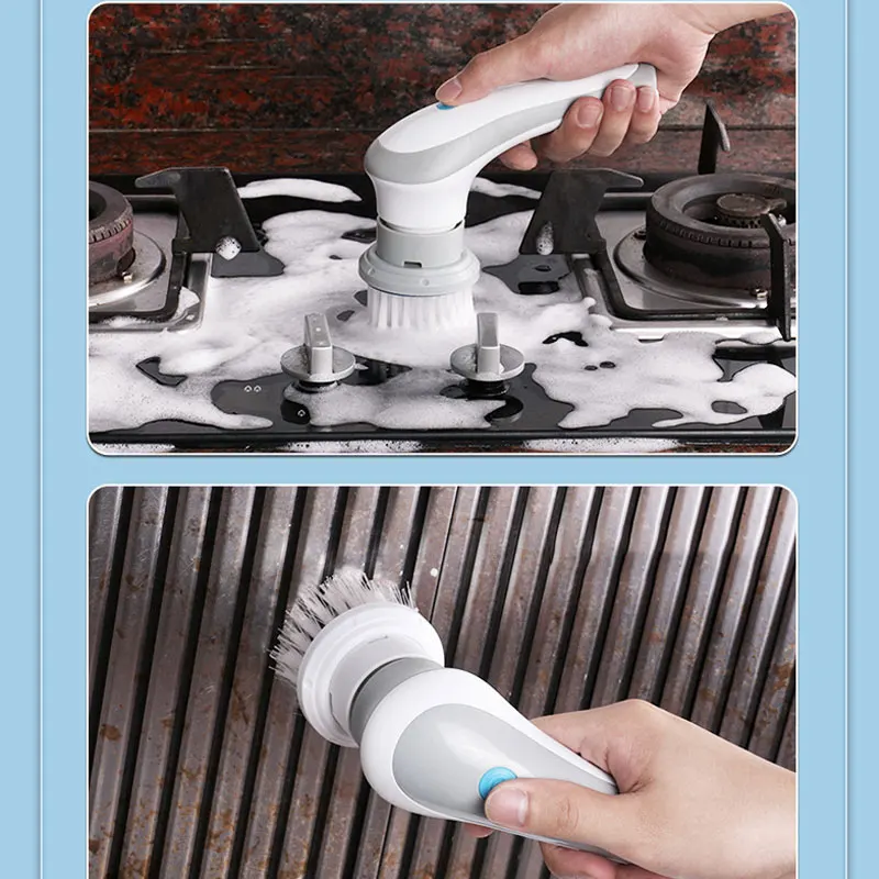 USB Electric Cleaning Brush, 3-In-1 Multi Functional Household Kitchen And Bathroom Cleaning Tool, Handheld Wireless