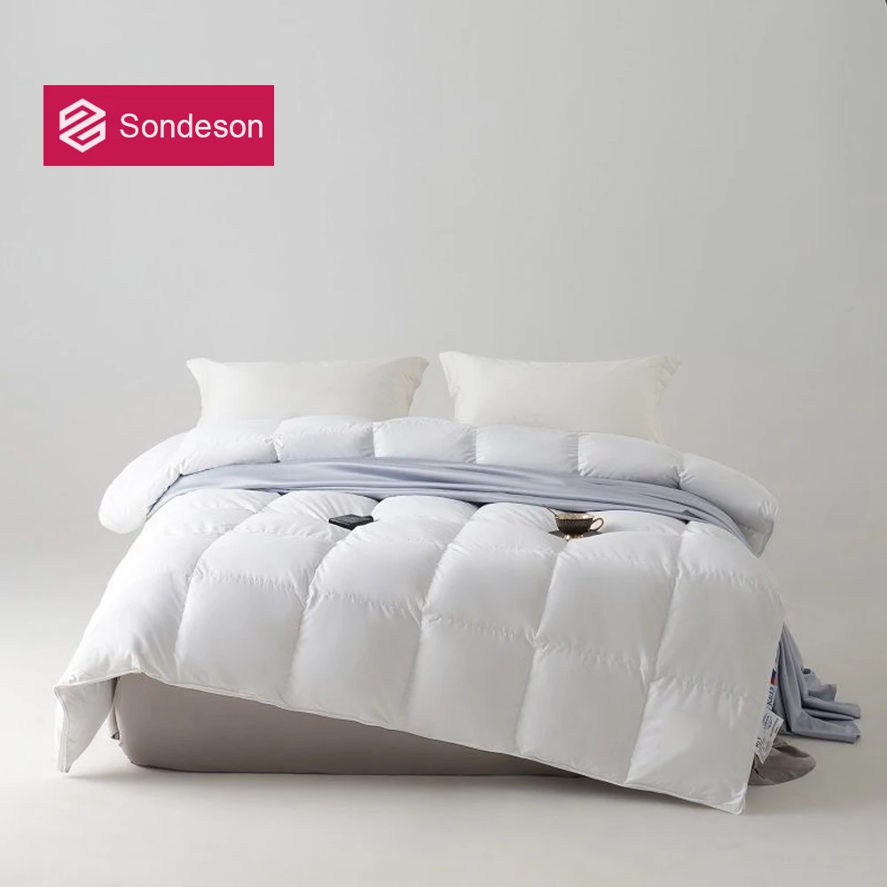 Sondeson King 100% Goose Down Duvet Filler 3D Bread Quilt Comforter Winter All Season Blankets 100% Cotton Shell Luxury Bedding