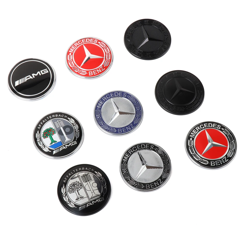 1pc Car ABS Flat Hood Emblem Front Badge Logo Sticker For Mercedes Benz AMG W212 W213 W205 W177 W247 W176 CLS CLA CLK CLG GLS