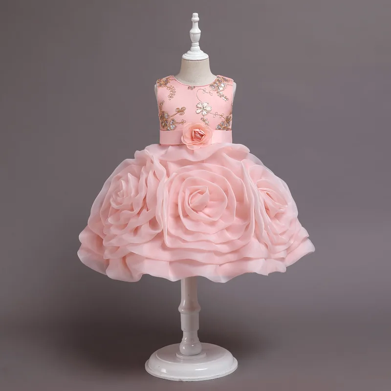 

Elegant Dress for Girls Kid Party Dresses Puffy Flower Girl Ceremony Clothes Gown Performance from 3 to 10 Years