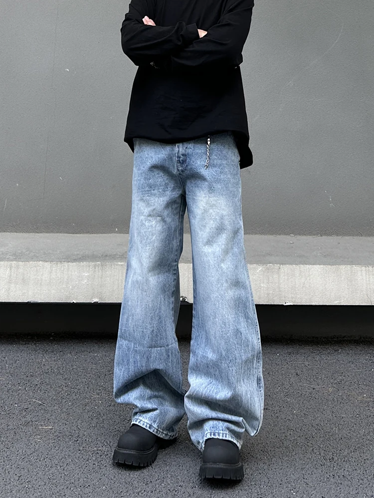 

Американские ретро-джинсы с широкими штанинами для мужчин и женщин, новые, свободные, прямые, длинные брюки, повседневная одежда, хлопок/полиэстер