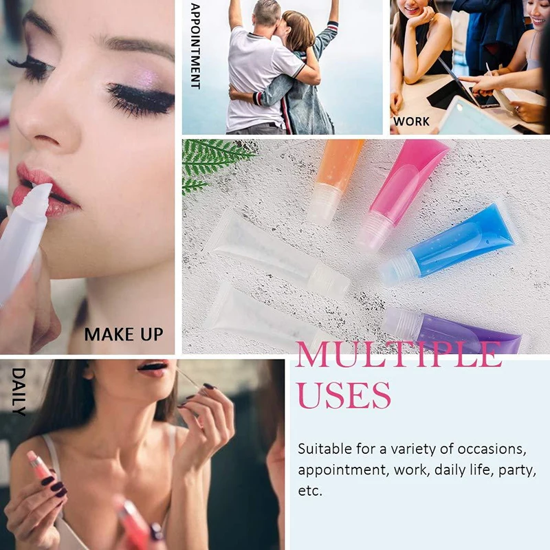 10 Pcs 8ml/15ml Empty Clear Lip Gloss Tubes - Lip Balm Soft Squeeze Tubes Makeup Cosmetic Containers for DIY Lip Products view 5