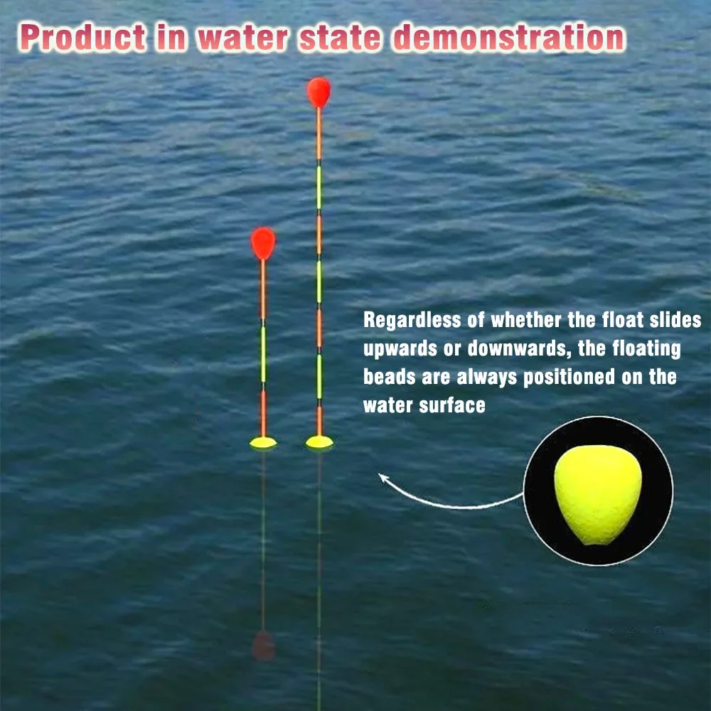 Topranc 50 قطعة الخرز العائم لافتة للنظر الفاصوليا العائمة الخرز الاصطدام خفيفة للغاية رغوة إيفا الصيد الملحقات