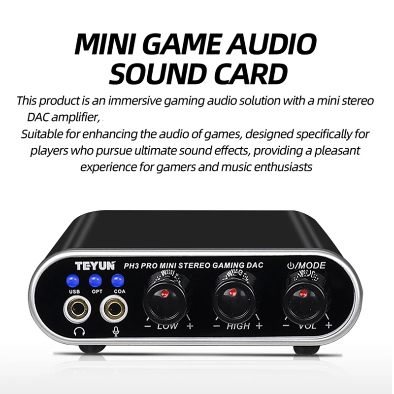 

Игровая звуковая карта TEYUN: Профессиональный Hi-Fi аудиодекодер для игр