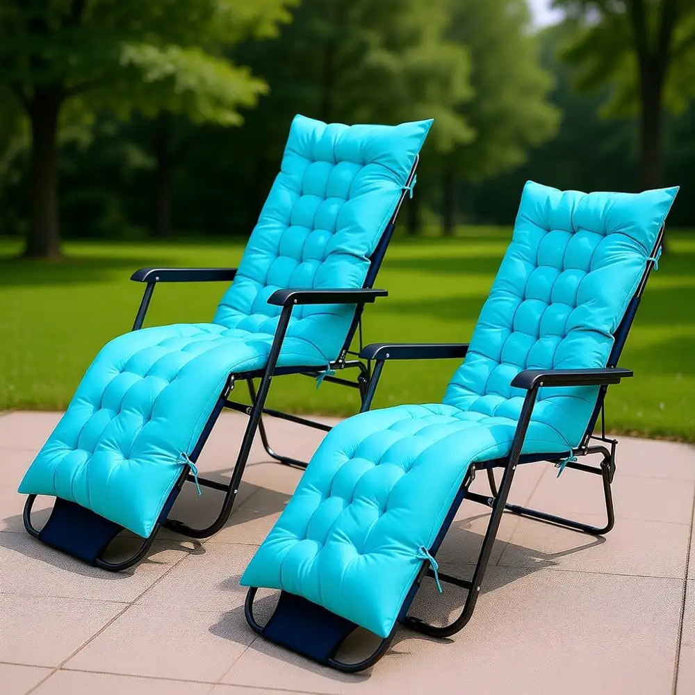 

Подушки для шезлонга 67x19 дюймов для улицы и патио, 2 шт., цвет озерно-голубой