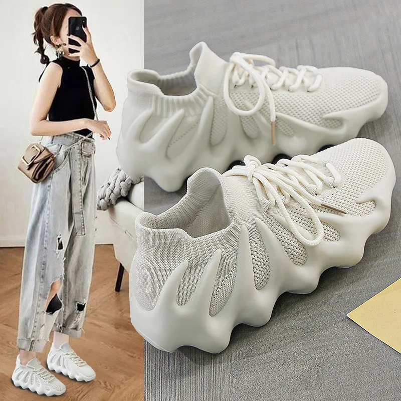 running New Women's Sneakers Casual Shoes Comfortable Breathable Sneakers Women On Sock Flat Shoes Woman Shoes A445