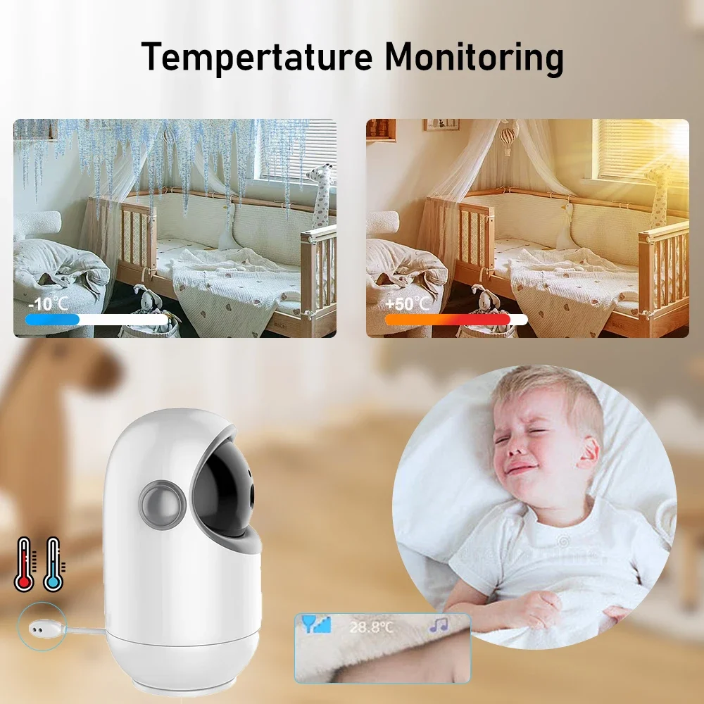 VB801 Video Baby Monitor with Pan Tilt Camera Indoor 4.3 Inch 2.4G Wireless Two Way Audio Night Vision Security Cam Babysitter