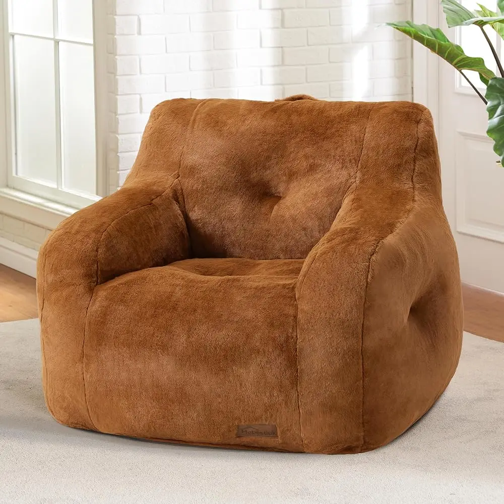 

Bean Bag Chair For Adult Small Bean Bag Chairs With A Furry Beanbag Chair With Foam Filler Stuffed Bean Bag Sofa For Reading In