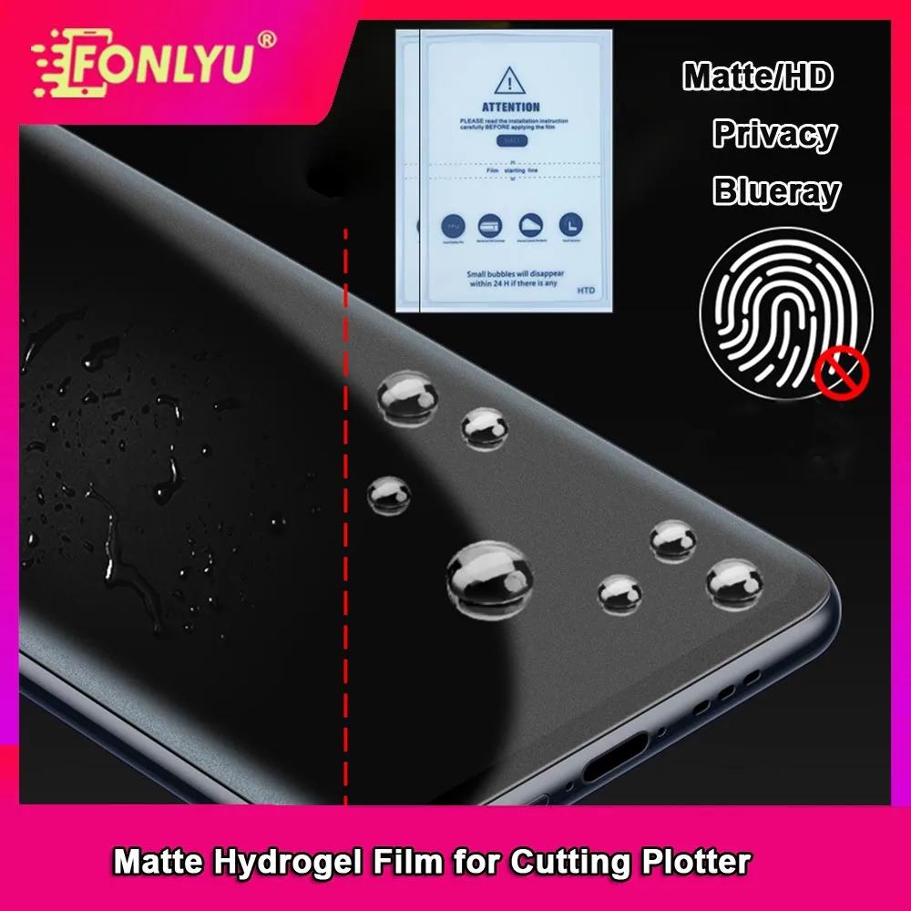 

FONLYU Pelicula Hidrogel Film Flexible Hydraulic dipping Sheet TPU Soft Matte Privacy Blue Sunshine Cutting Machine Plotter 50pc