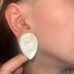 Vanku 2PCS Water Drop Conch Ear Gauges Plugs Tunnels 316 Stainless Steel Piercing Women Body Jewelry Expander Stretchers
