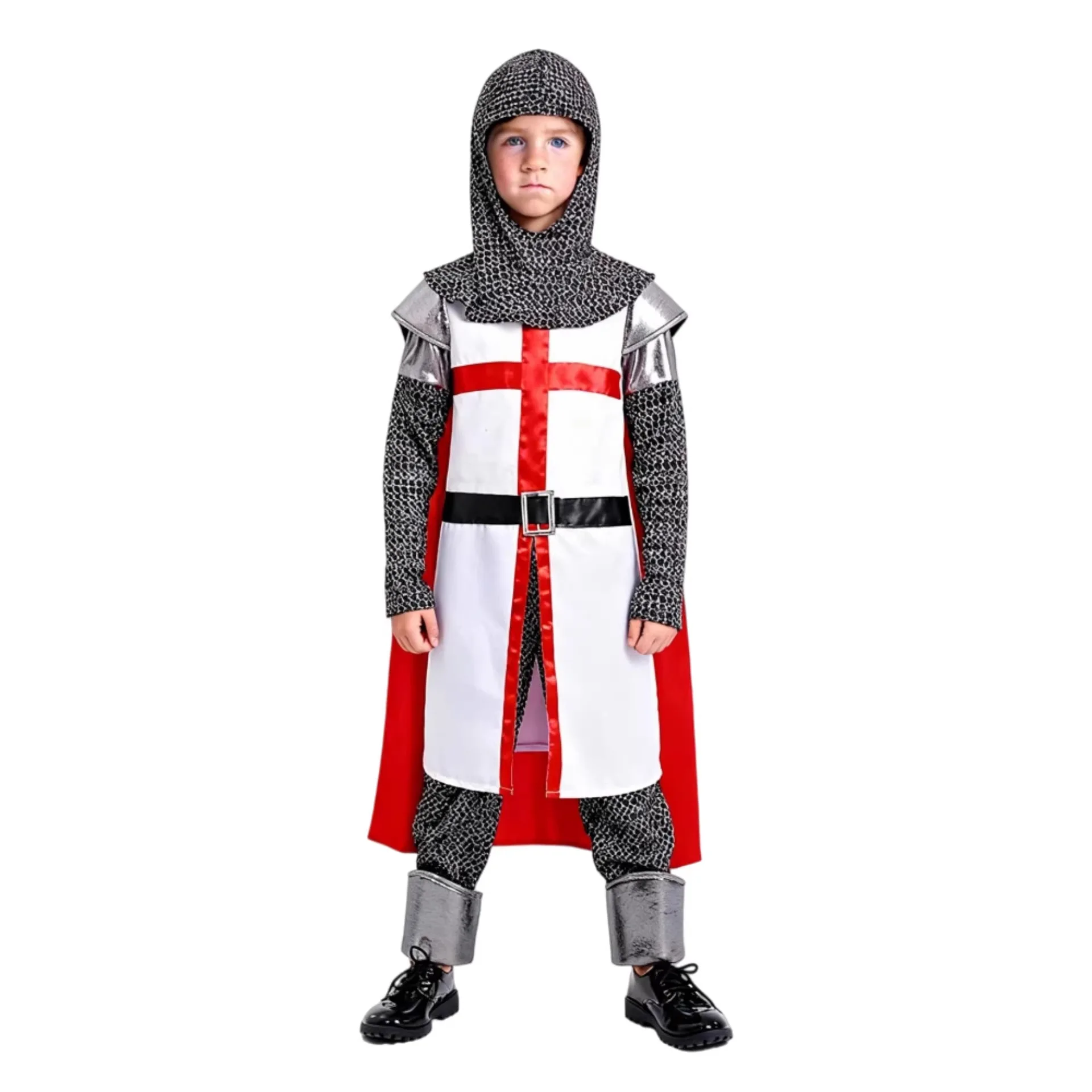 Boys Child Medieval Crusader Knight Warrior Fancy Dress Costume Age 3-10 Yrs Boy Halloween Costume