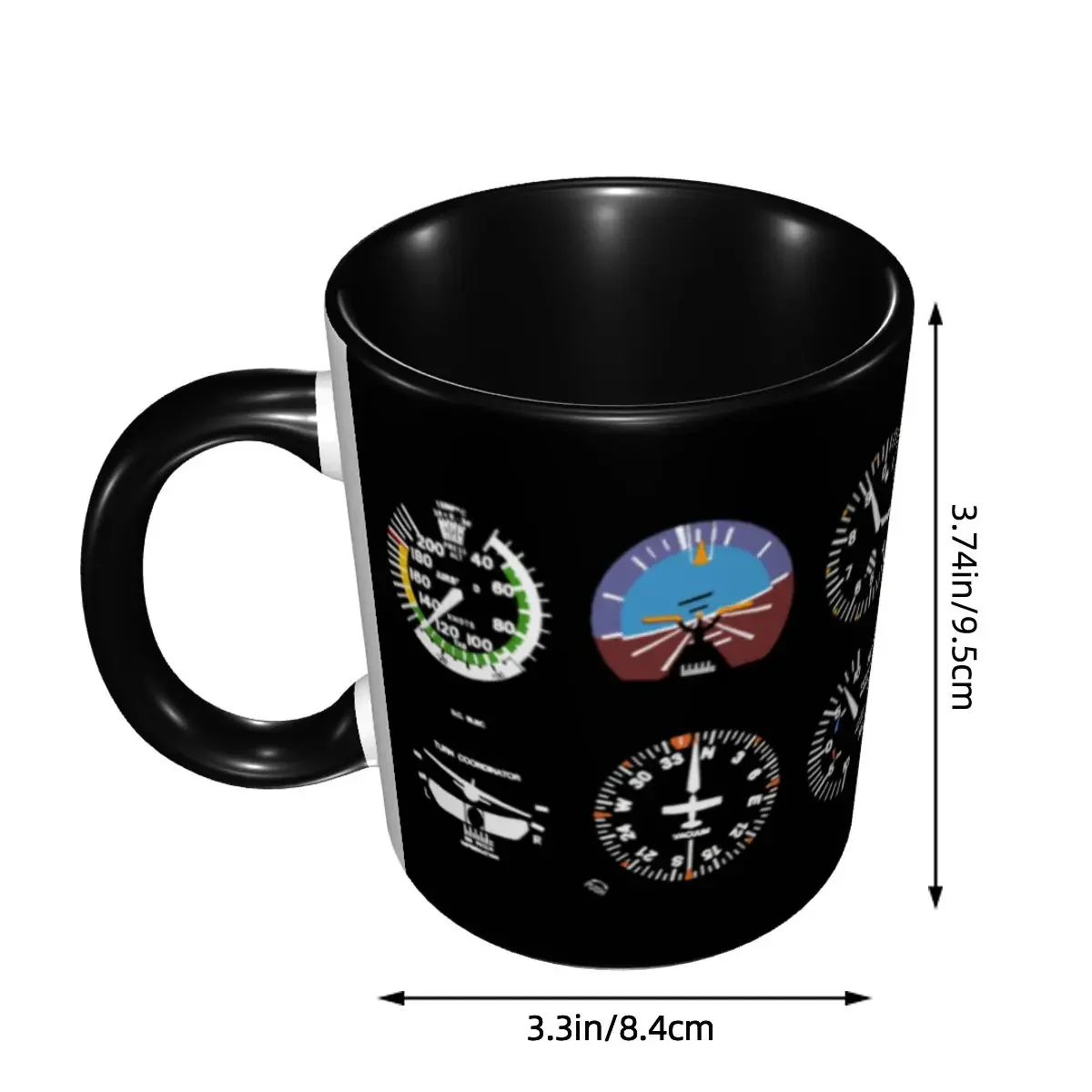 Customized Cockpit Six Dials Flight Simulator Pilot Coffee Mugs DIY Aircraft Pilot Aviator Plane Ceramic Milk Tea Cup