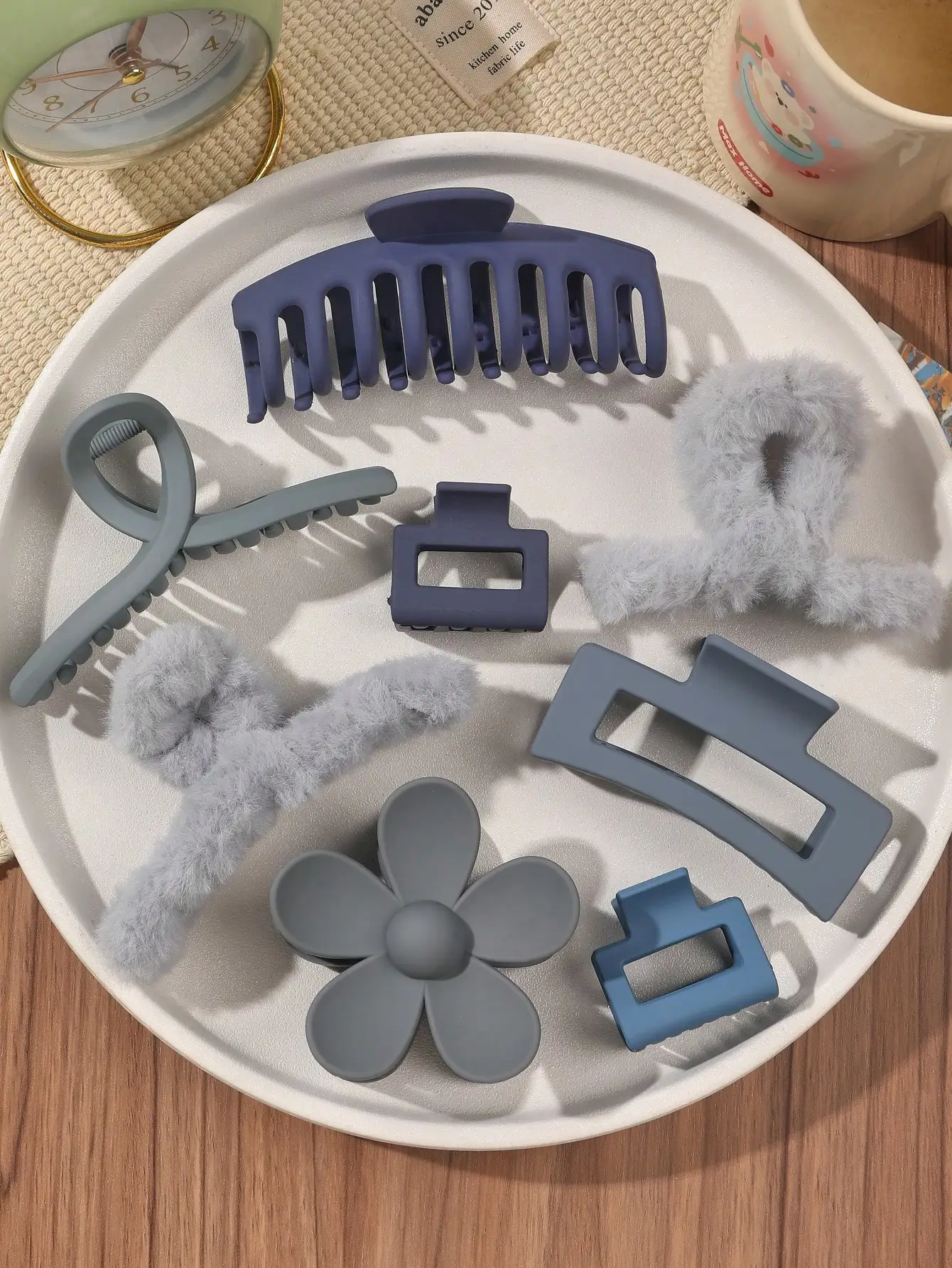 8 Stück Herbst-Winter-Rosa-Mode-Haarschmuck für Frauen, 4,9 Zoll große Haarklammern, matte Bananenklammer, starker Halt, Kieferklammer – Detail 6