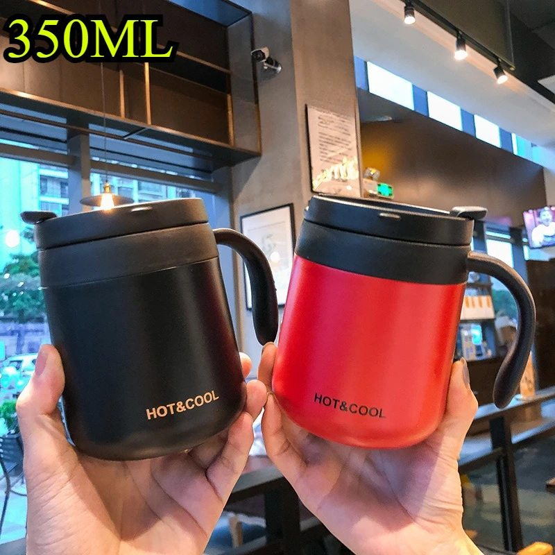 350ML Insulated Coffee Mug Thermos Tea Water Cup Stainless Steel Insulated Mug with Lid Tumbler Thermos Vacuum Flasks Drinkware