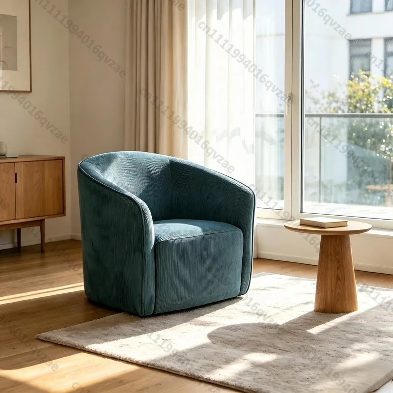 Nordic Style Single Rotating Armchair Leisure Chair Modern Soft Armchair Suitable for Living Room Bedroom