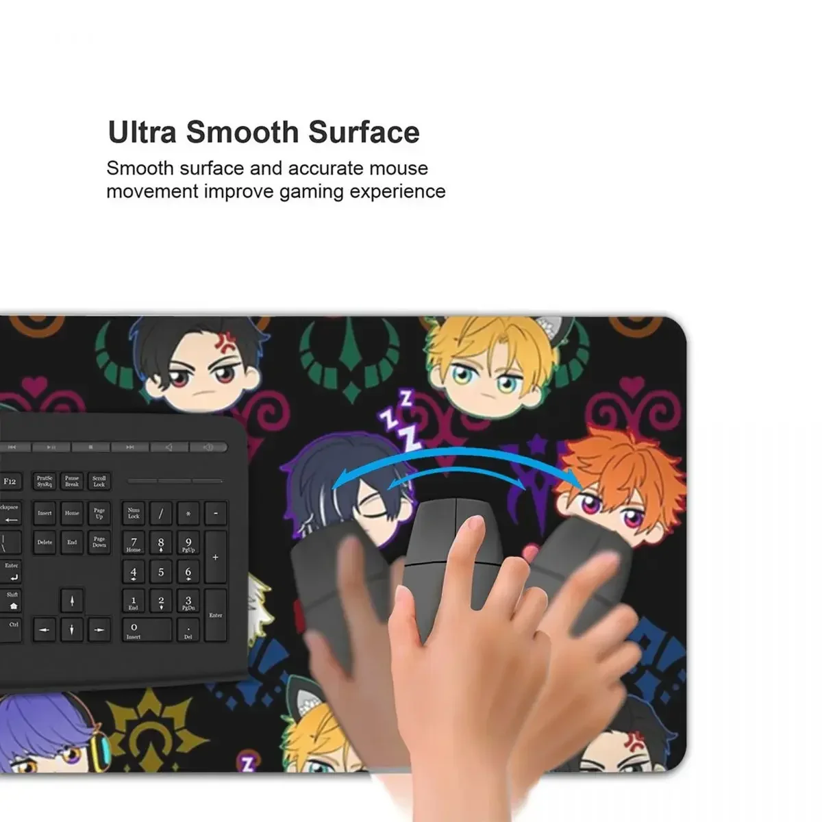 Obey Me - Demon Brothers Padrão Grande Mouse Pad Teclado de computador Tapete de mouse Gamer PC Laptop Tapete de mesa Acessórios Tapetes de mesa