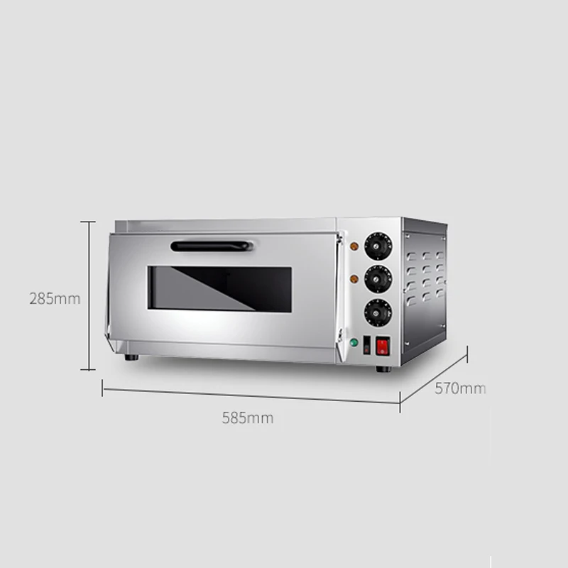 Electric Pizza Oven 2KW Commercial Single Layer Professional Baking Machine Toaster With Timer Bread Maker